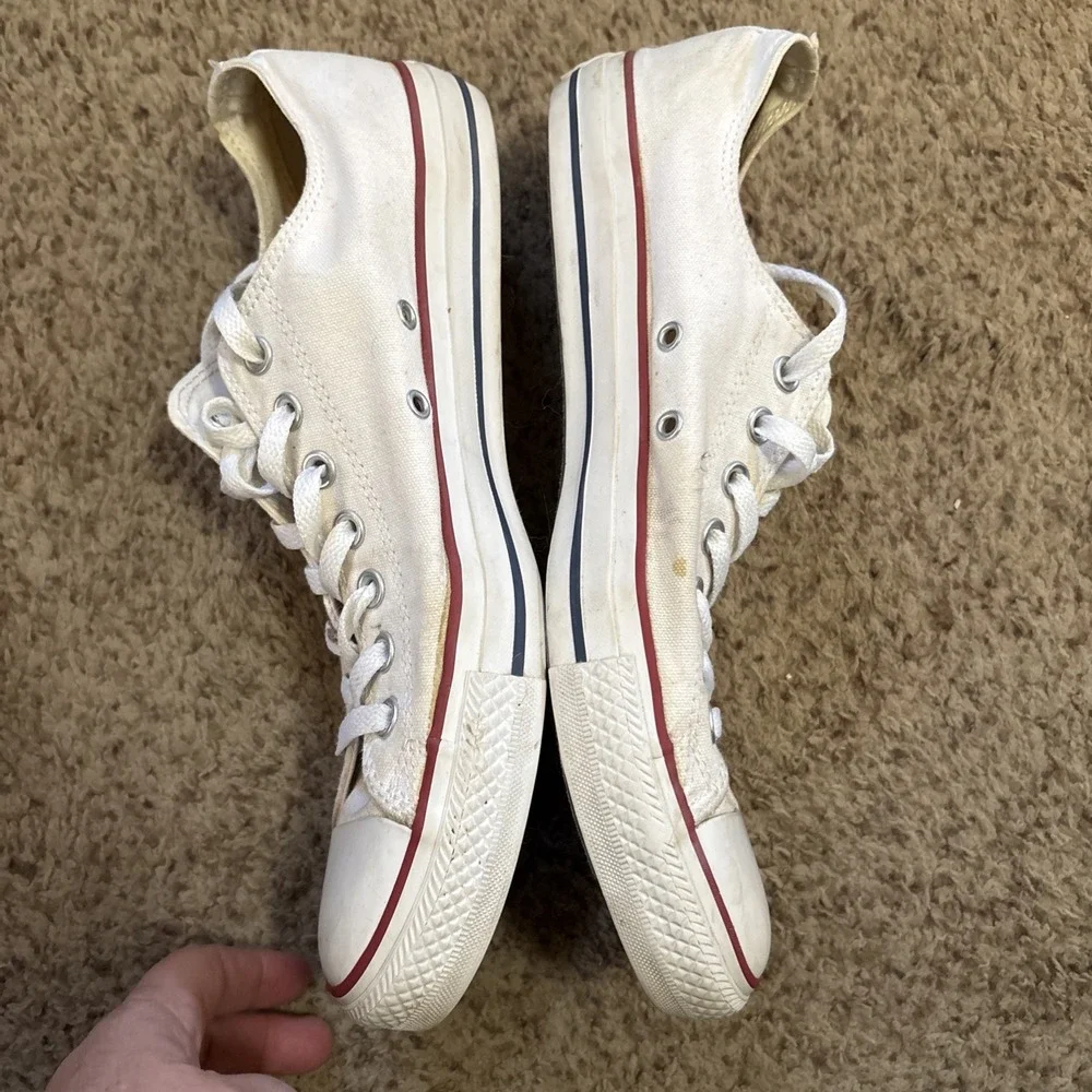 Converse Sneakers Tennis Shoes Men's 10 Women's 12 M7652 White Red - Picture 3 of 8